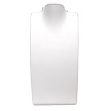 White Leatherette Fold-able Jewelry Necklace Display Stand, 13-1/2